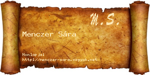 Menczer Sára névjegykártya