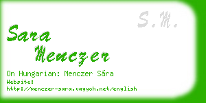 sara menczer business card