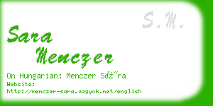sara menczer business card